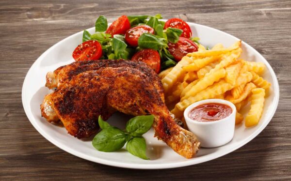 African Fried Chicken with Slap Fries/Chips