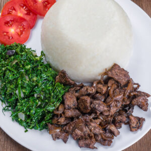 Ugali and Beef fried